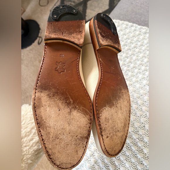 Maus & Hoffman Shoes White Leather Tassel Loafer Casual Size 10 EUC - Picture 4 of 5